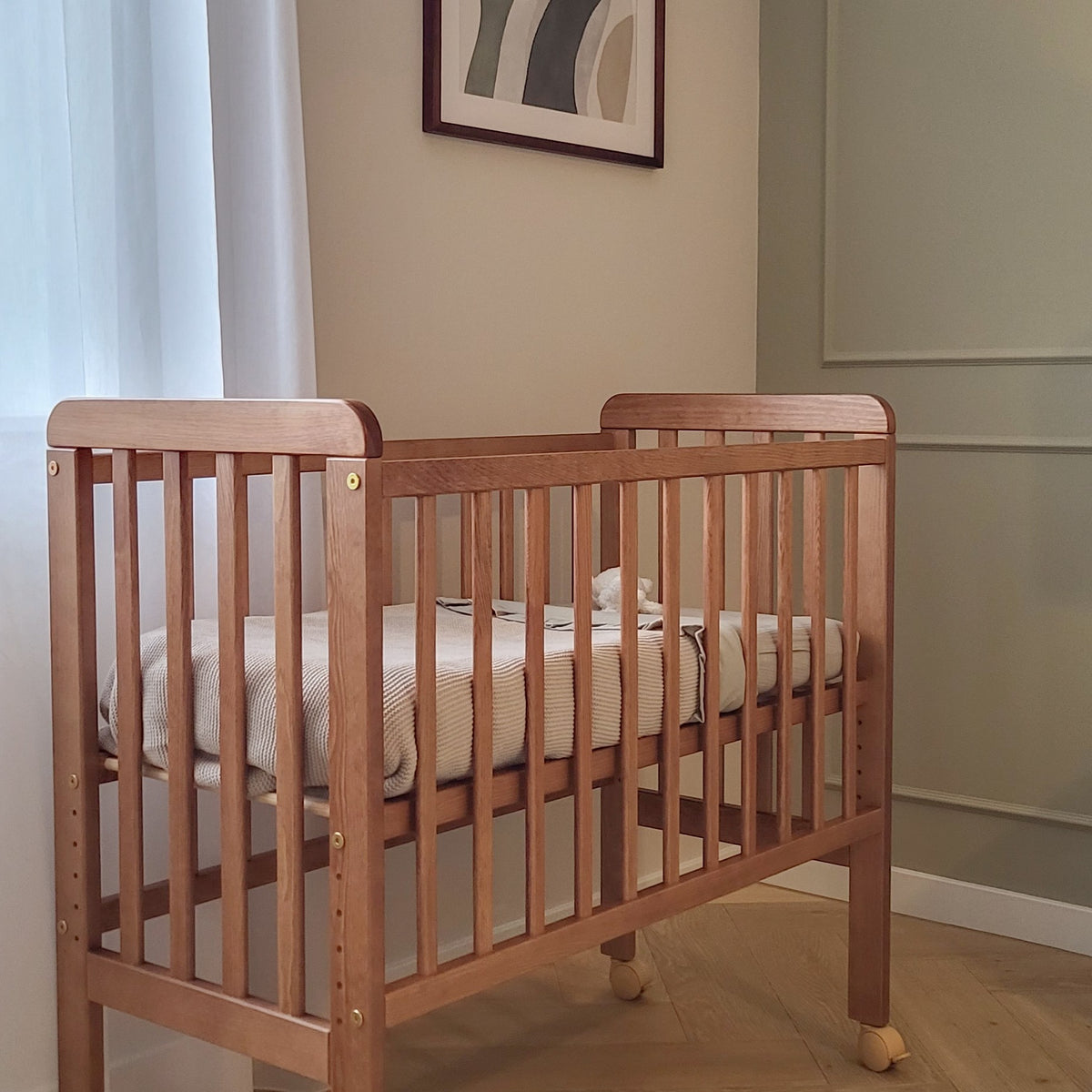 brown baby sleeper cot
