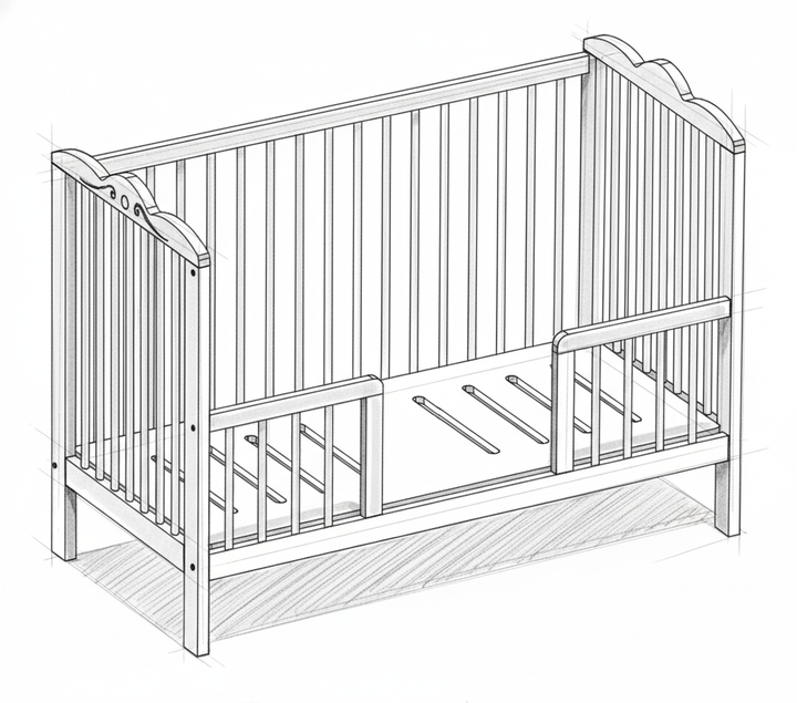 Frannie Rose Cot Day Bed Side