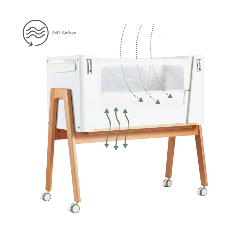 Hera Co-Sleep Vugge - Scandi Hvid | Naturlig