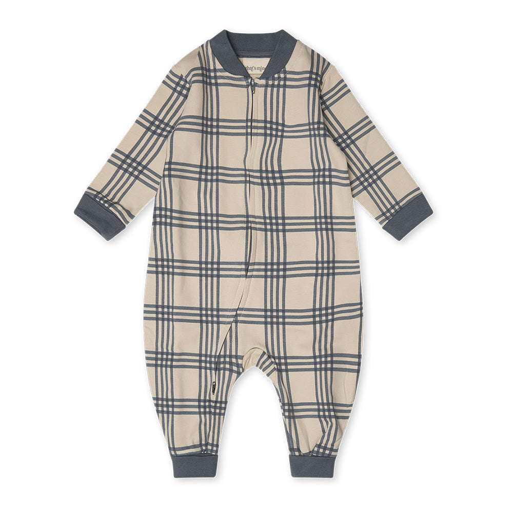 That's Mine Organic cotton romper 56cm - 1M / Carreaux bleu - Hola BB