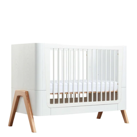 Gaia Baby Hera Cot Bed - Scandi-White | Natural  - Hola BB