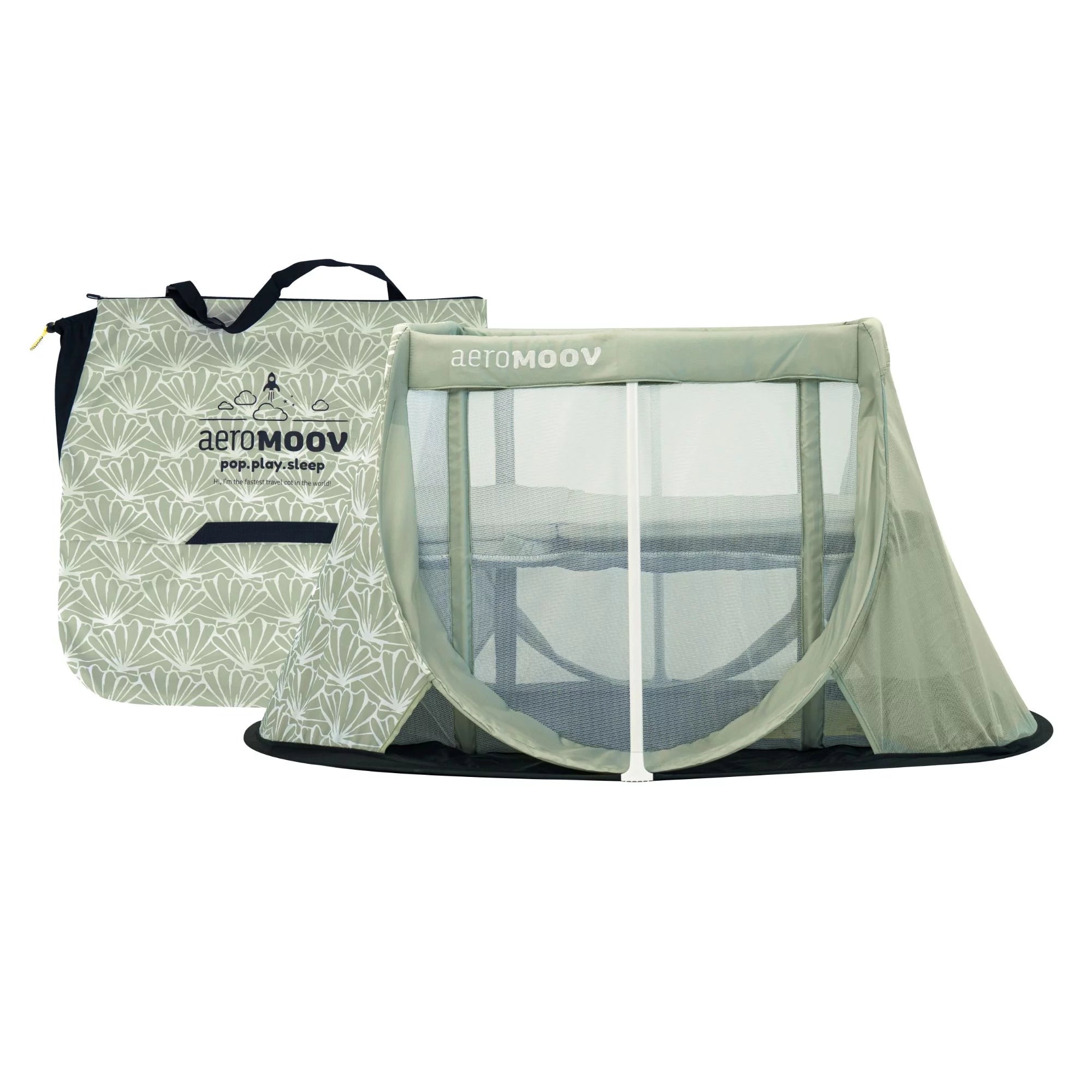 AeroMoov Instant travel cot - Seashell Olive  - Hola BB